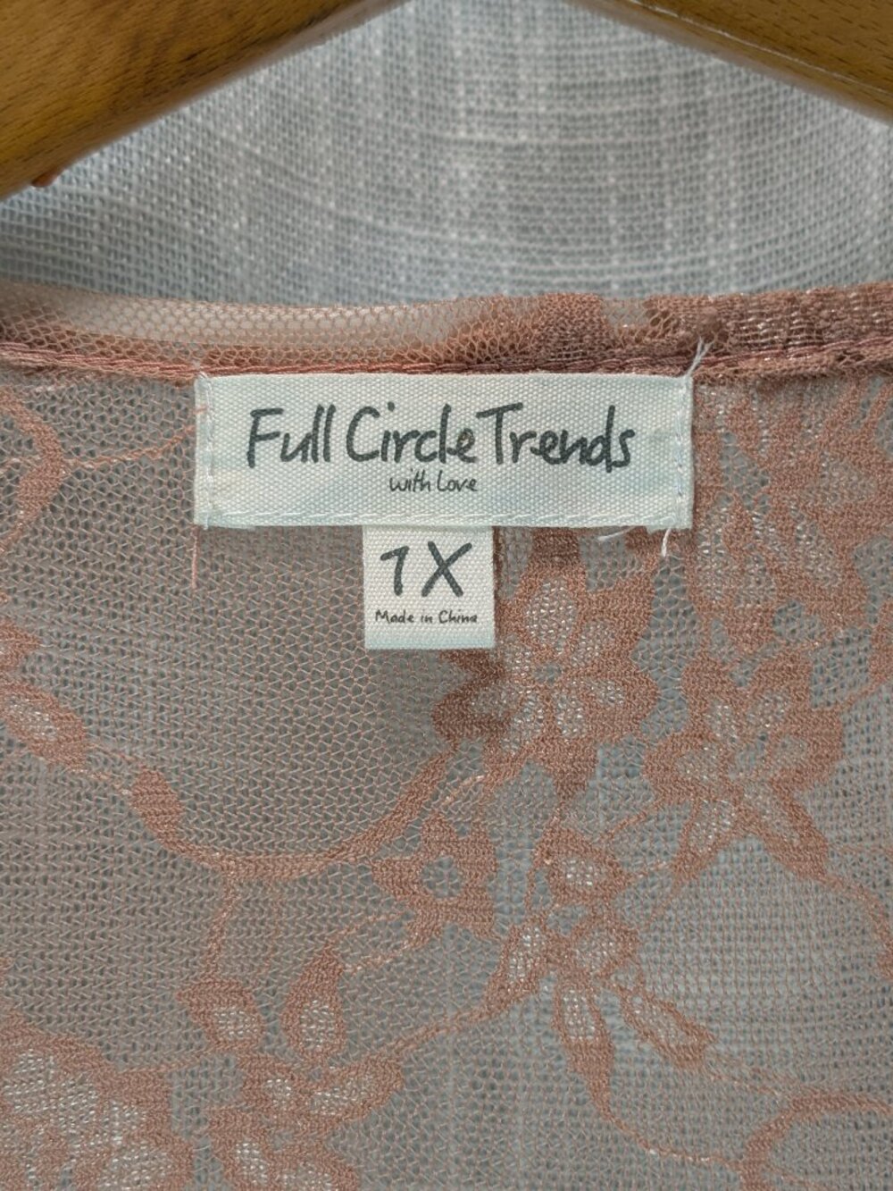 Full Circle Trends Lace Sheer Duster Kimono Cardigan Size 1X - Picture 3 of 7